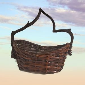 Woven Basket Twisted Handle Small Wicker